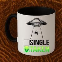 Single Or Taken Alien Valentines Day Coffee Mug thumb 2