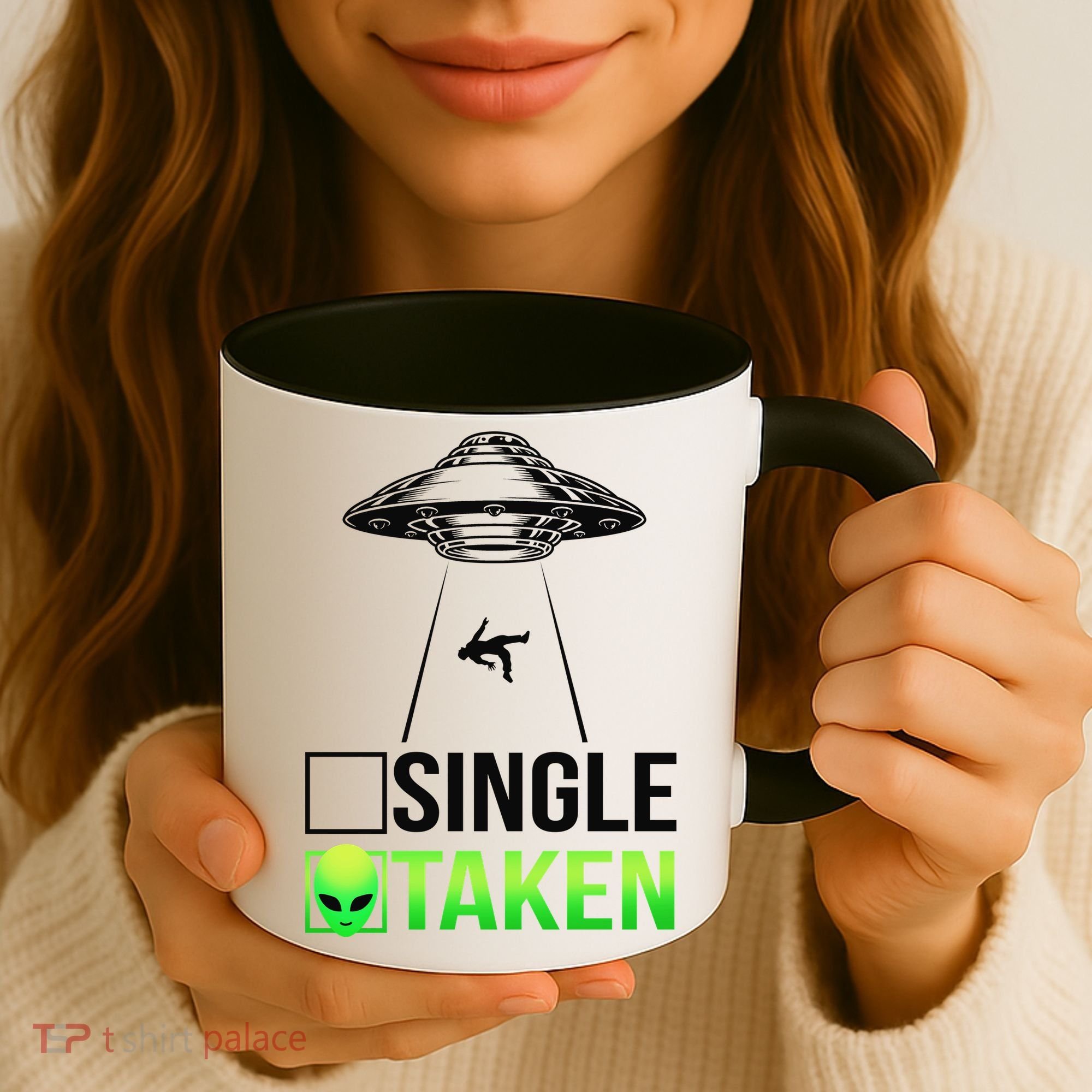 Single Or Taken Alien Valentines Day Coffee Mug