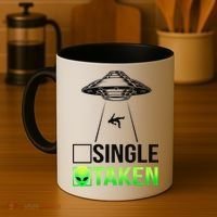 Single Or Taken Alien Valentines Day Coffee Mug thumb 4