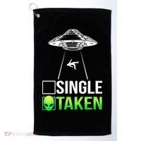 Single Or Taken Alien Valentines Day Golf Towel thumb 0