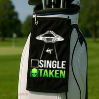 Single Or Taken Alien Valentines Day Golf Towel thumb 2
