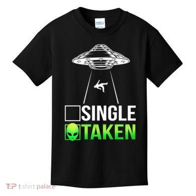 Single Or Taken Alien Valentines Day Kids T-Shirt