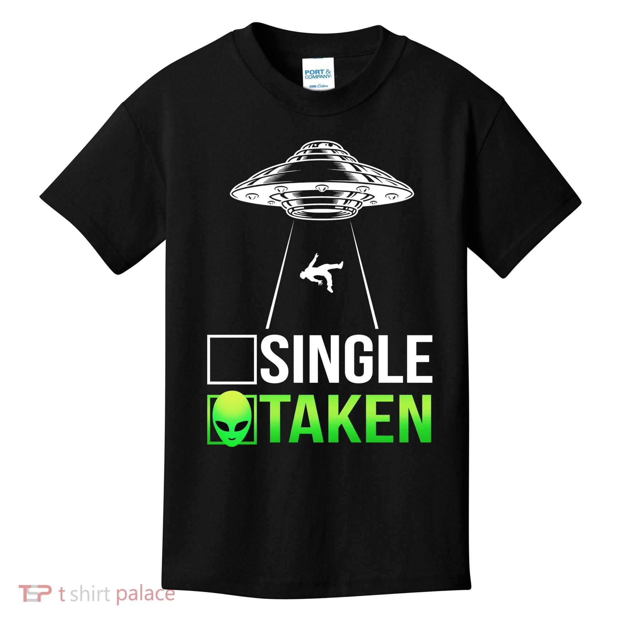 Single Or Taken Alien Valentines Day Kids T-Shirt