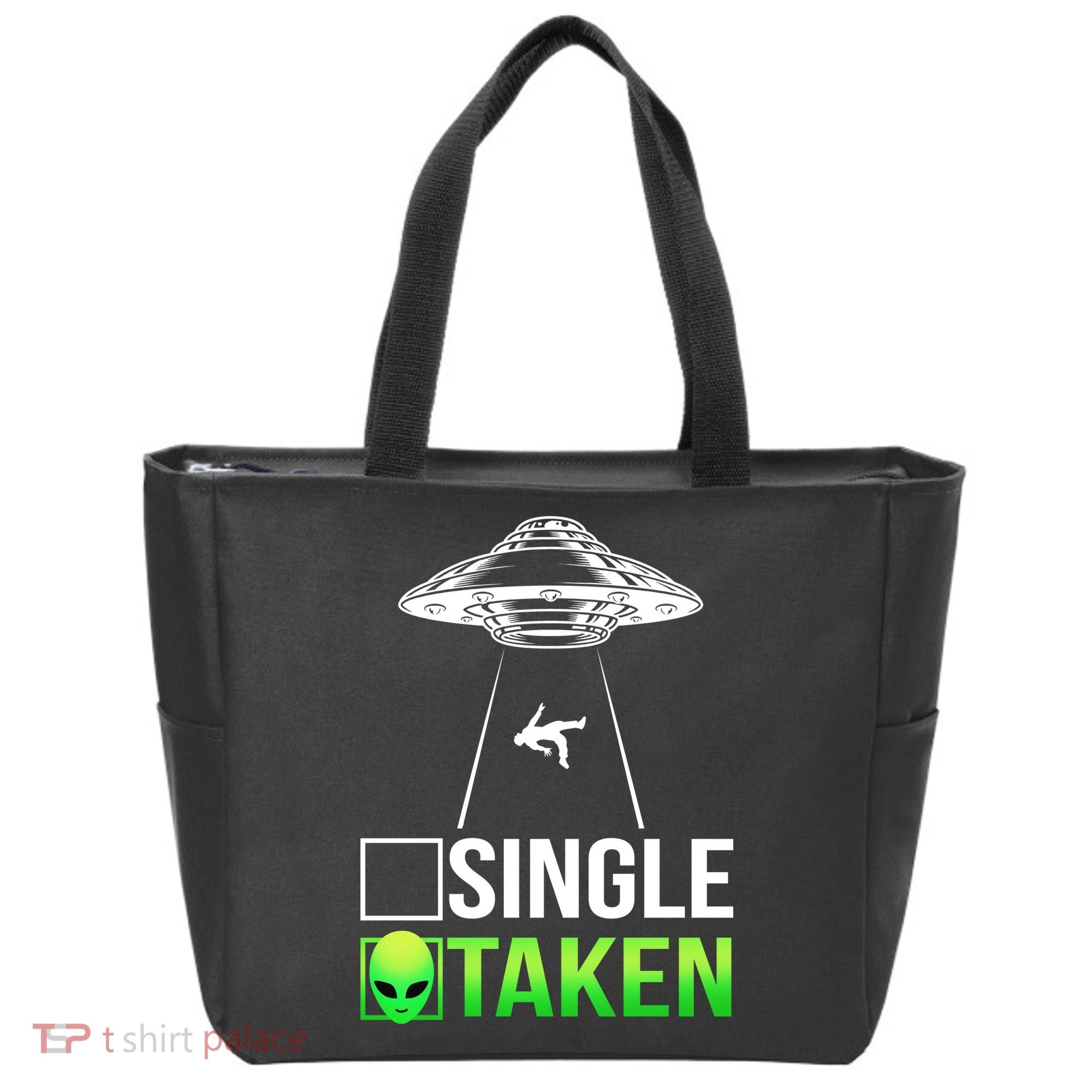 Single Or Taken Alien Valentines Day Tote Bag