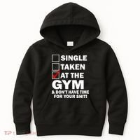 Single Taken At The Gym Kids Hoodie thumb 0