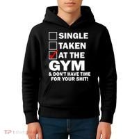 Single Taken At The Gym Kids Hoodie thumb 4