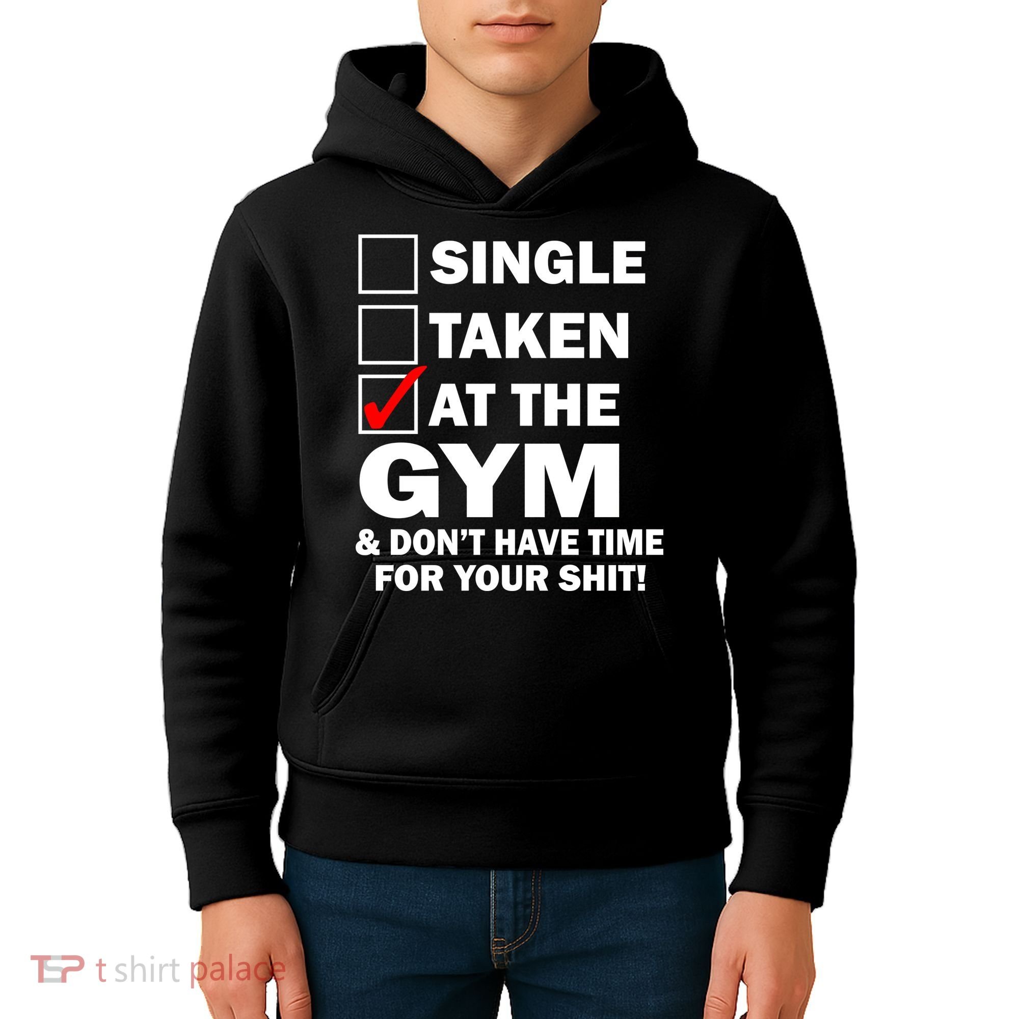 Single Taken At The Gym Kids Hoodie