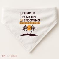 Single Taken Enjoying Summer USA-Made Doggie Bandana thumb 0