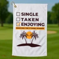 Single Taken Enjoying Summer Golf Towel thumb 1