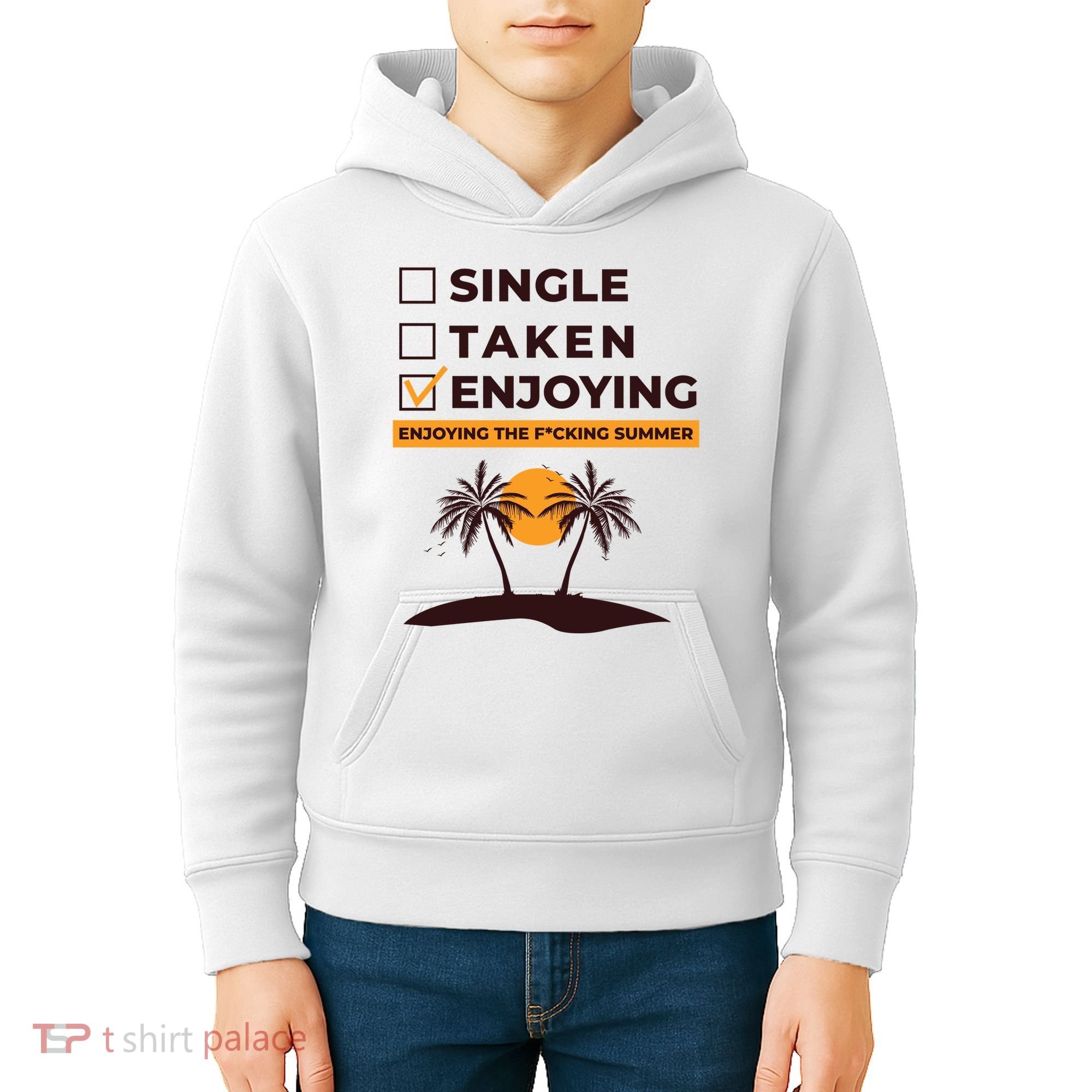 Single Taken Enjoying Summer Kids Hoodie