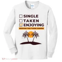 Single Taken Enjoying Summer Kids Long Sleeve Shirt thumb 0