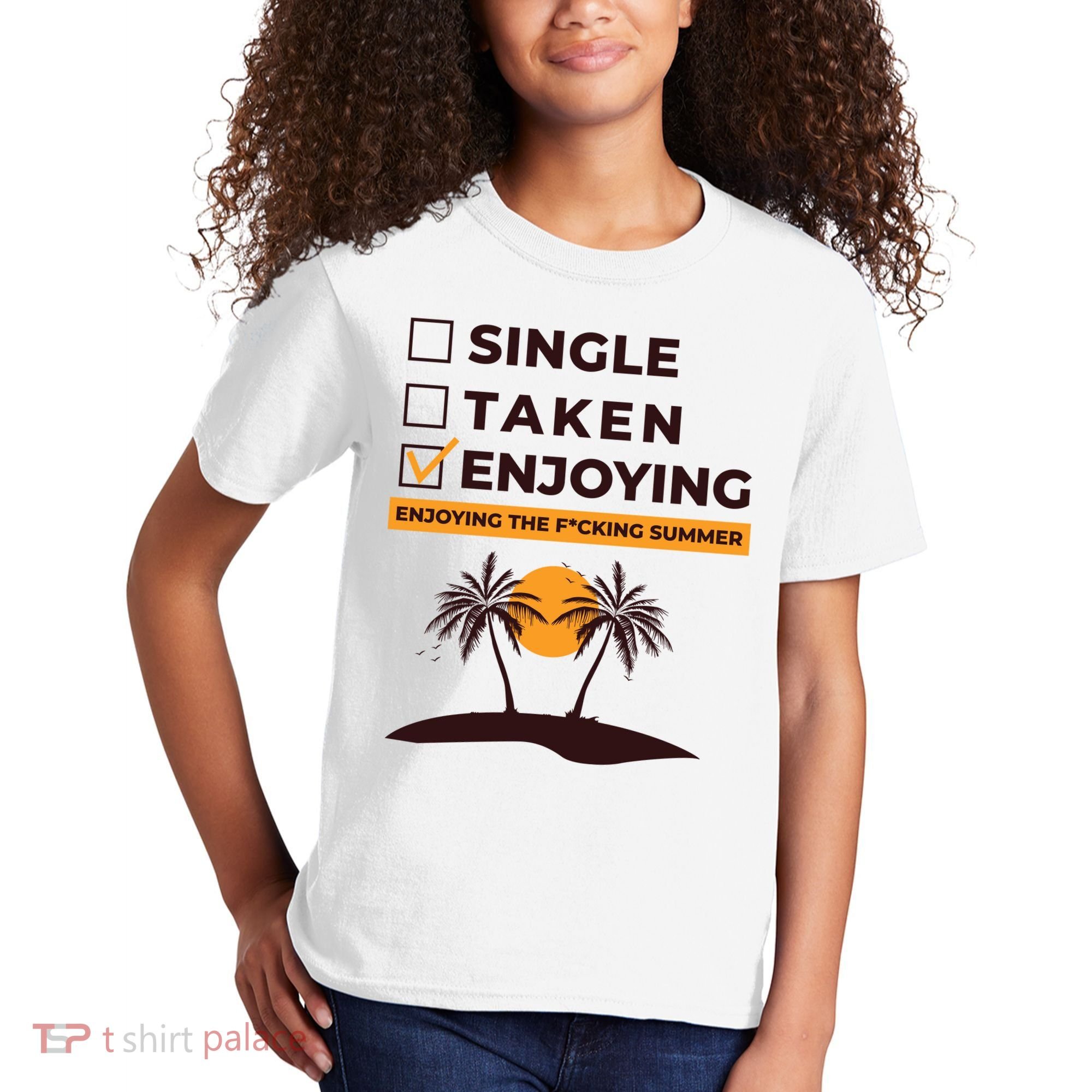 Single Taken Enjoying Summer Kids T-Shirt