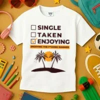 Single Taken Enjoying Summer Kids T-Shirt thumb 3