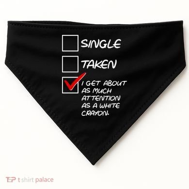 Single Taken White Crayon USA-Made Doggie Bandana