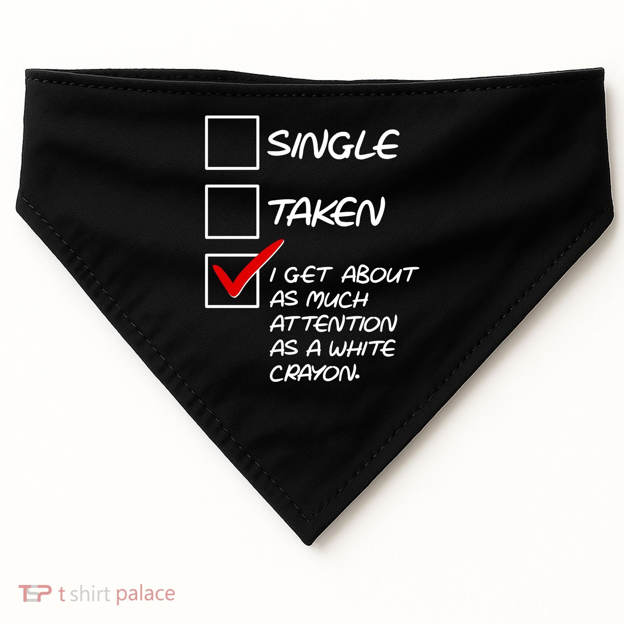 Single Taken White Crayon USA-Made Doggie Bandana