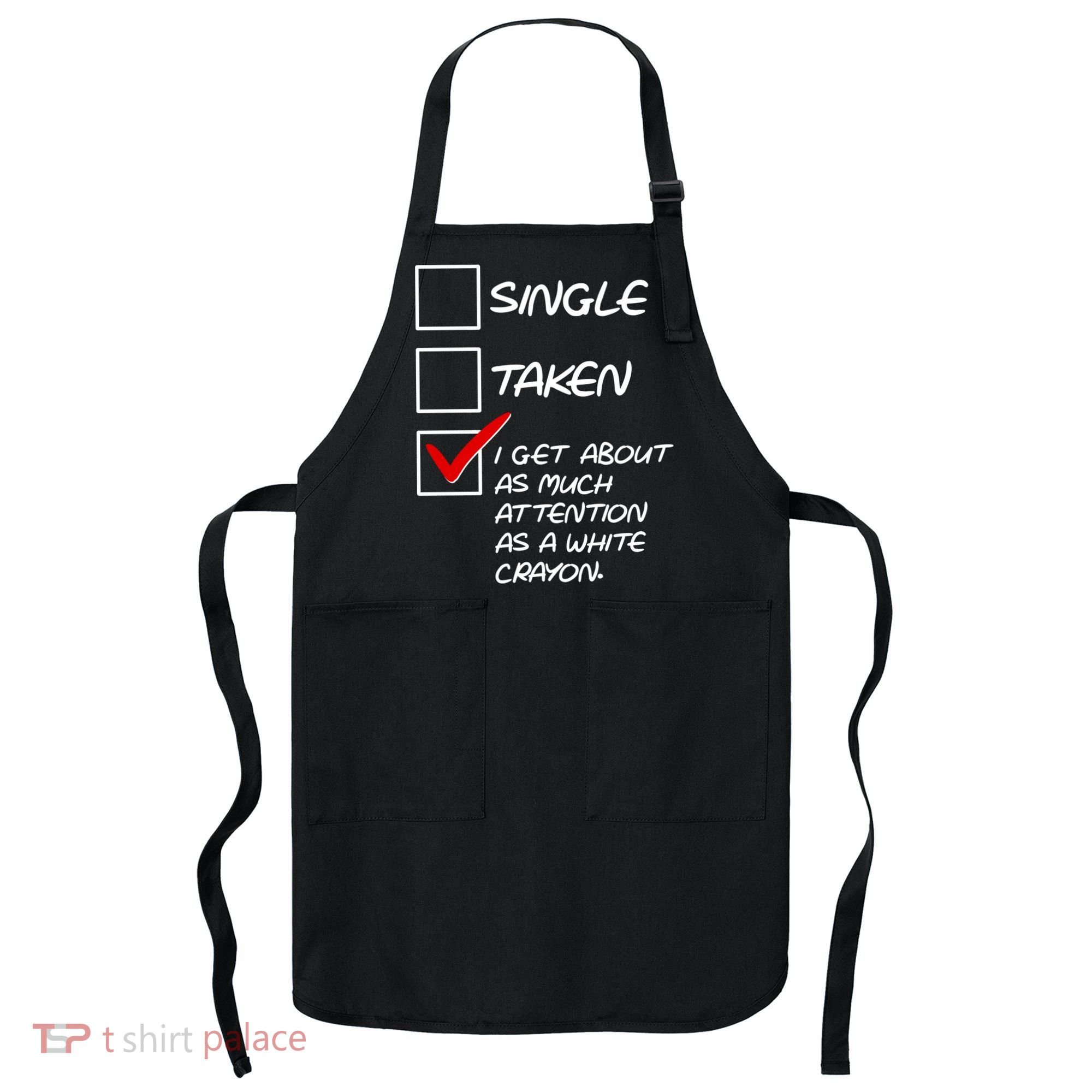 Single Taken White Crayon Apron