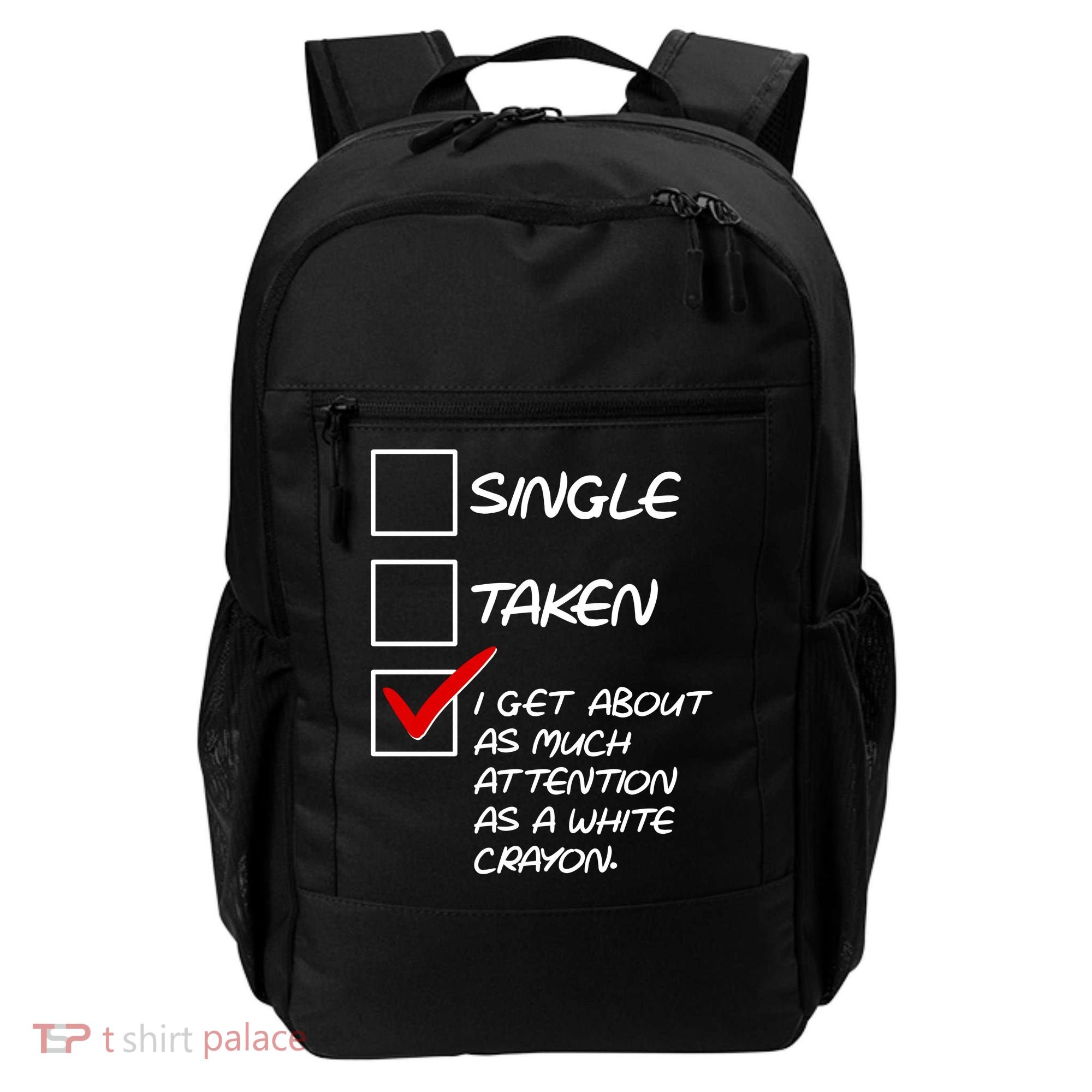 Single Taken White Crayon Backpack