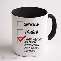 Single Taken White Crayon Coffee Mug thumb 1