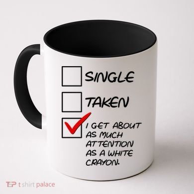 Single Taken White Crayon Coffee Mug