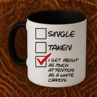 Single Taken White Crayon Coffee Mug thumb 2