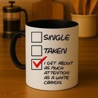 Single Taken White Crayon Coffee Mug thumb 4