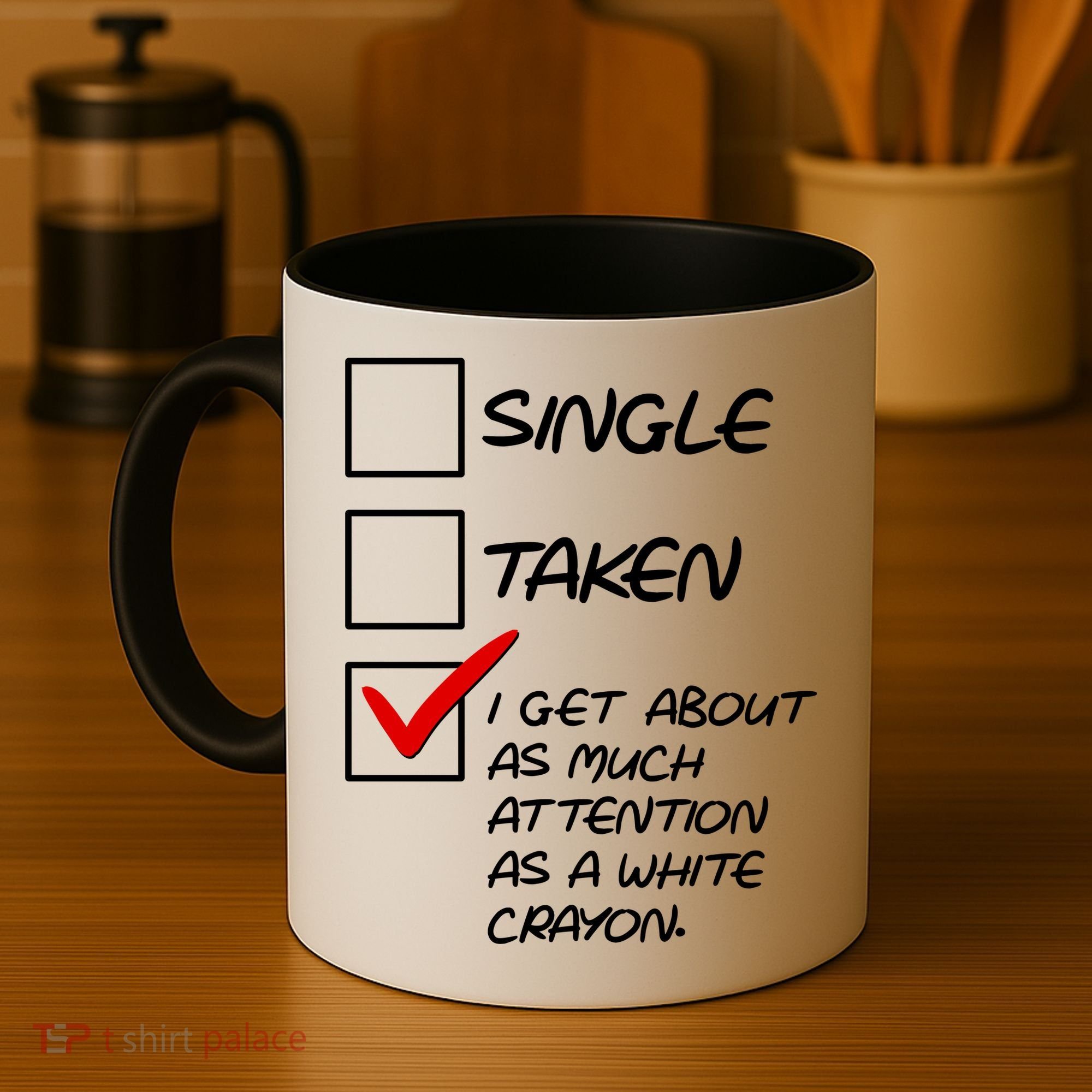 Single Taken White Crayon Coffee Mug