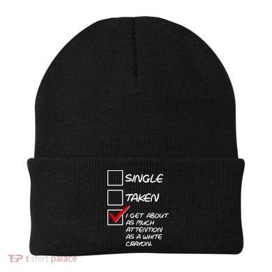 Single Taken White Crayon Beanie