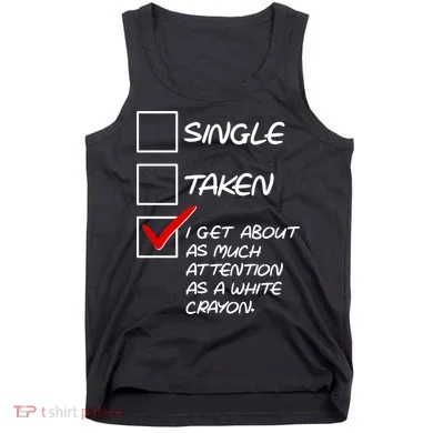 Single Taken White Crayon Tank Top