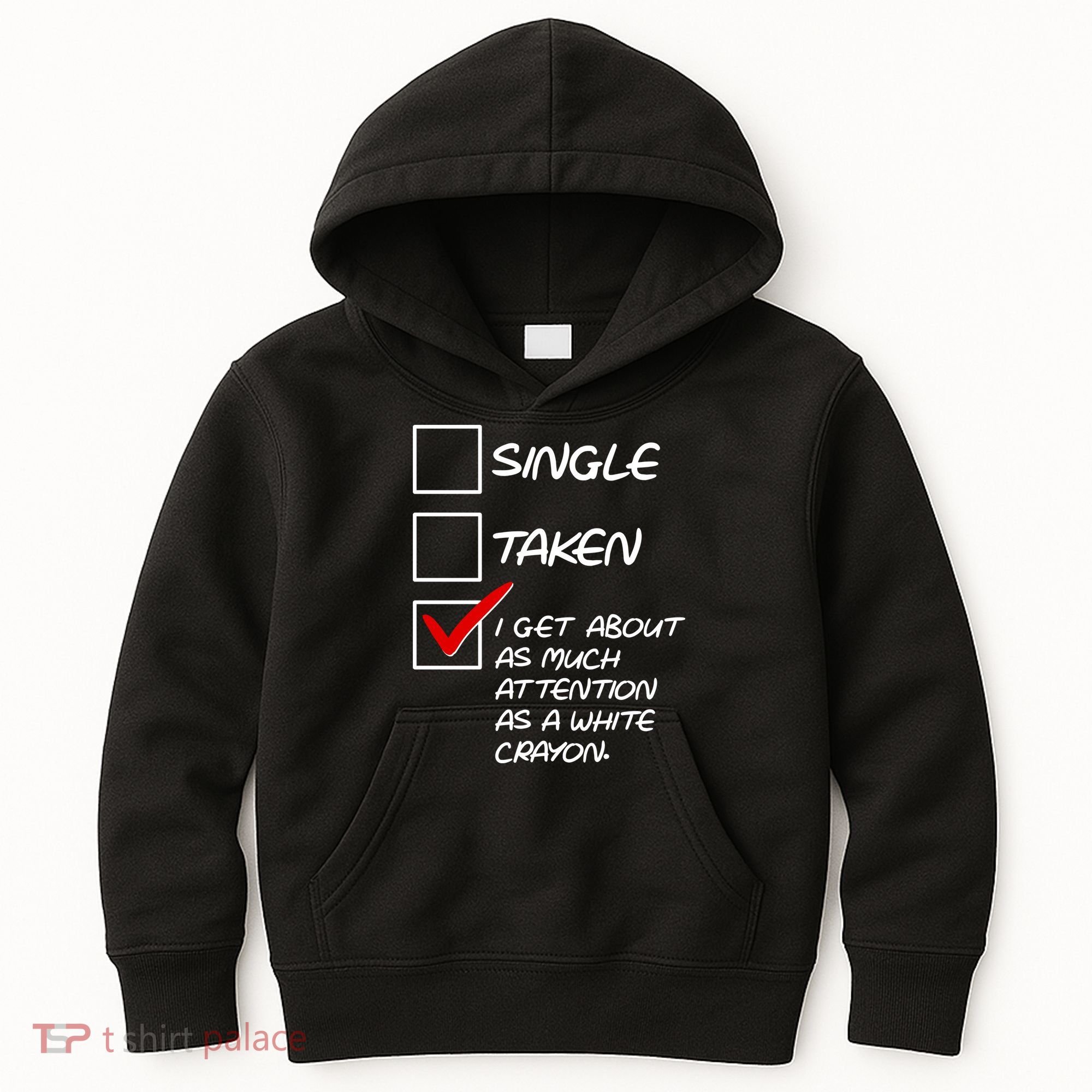 Single Taken White Crayon Kids Hoodie