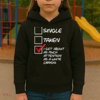 Single Taken White Crayon Kids Hoodie thumb 3