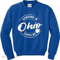 Someone In Ohio Loves Me Funny Gift Kids Sweatshirt thumb 0