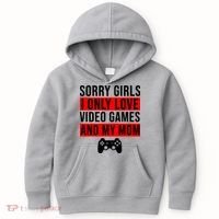 Sorry I Only Love Video Games And My Mom Kids Hoodie thumb 0