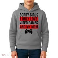 Sorry I Only Love Video Games And My Mom Kids Hoodie thumb 4
