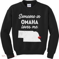 Someone In Omaha Loves Me Omaha Nebraska Kids Sweatshirt thumb 0
