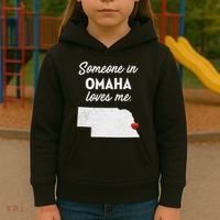 Someone In Omaha Loves Me Omaha Nebraska Kids Hoodie thumb 3