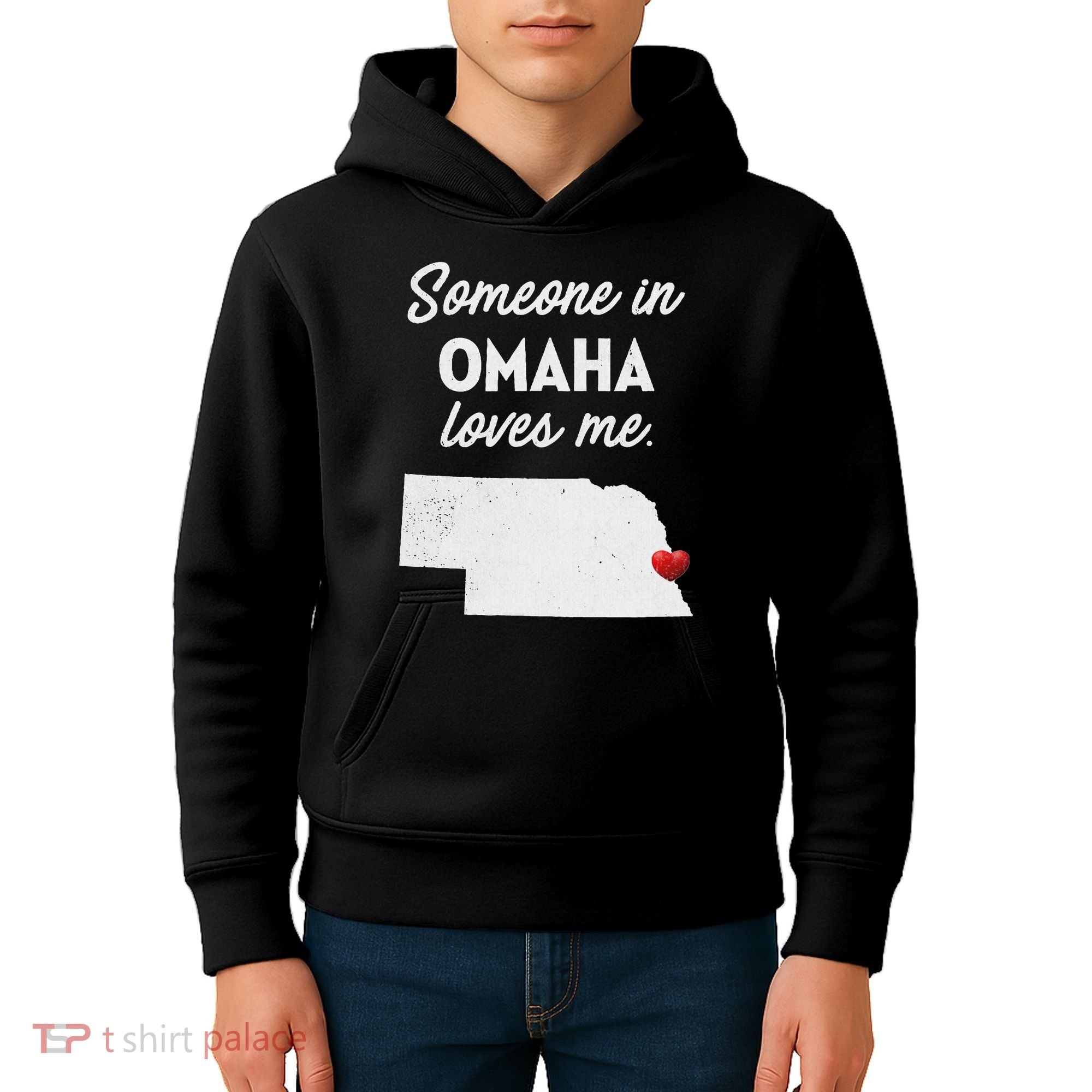 Someone In Omaha Loves Me Omaha Nebraska Kids Hoodie