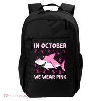 Shark In October We Wear P.I.N.K Breast Cancer Backpack thumb 0