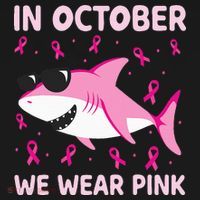 Shark In October We Wear P.I.N.K Breast Cancer Coaster thumb 2