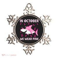 Shark In October We Wear P.I.N.K Breast Cancer Ornament thumb 0