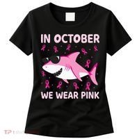 Shark In October We Wear P.I.N.K Breast Cancer Women's T-Shirt thumb 0