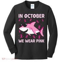 Shark In October We Wear P.I.N.K Breast Cancer Kids Long Sleeve Shirt thumb 0