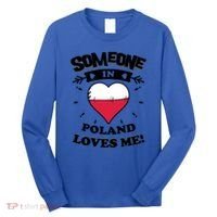 Someone In Poland Loves Me Polish Flag Heart Gift Long Sleeve Shirt thumb 0