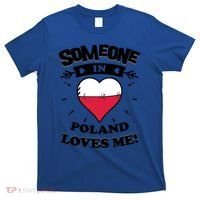 Someone In Poland Loves Me Polish Flag Heart Gift T-Shirt thumb 0