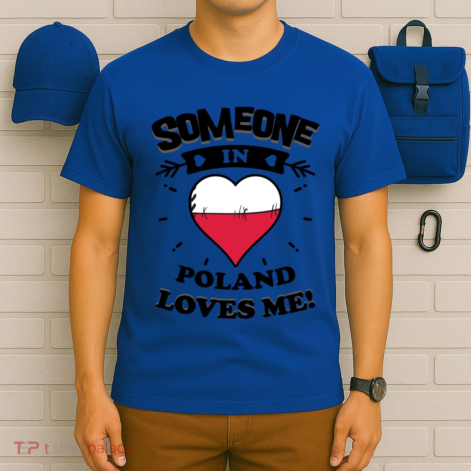 Someone In Poland Loves Me Polish Flag Heart Gift T-Shirt