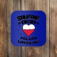 Someone In Poland Loves Me Polish Flag Heart Gift Coaster thumb 0