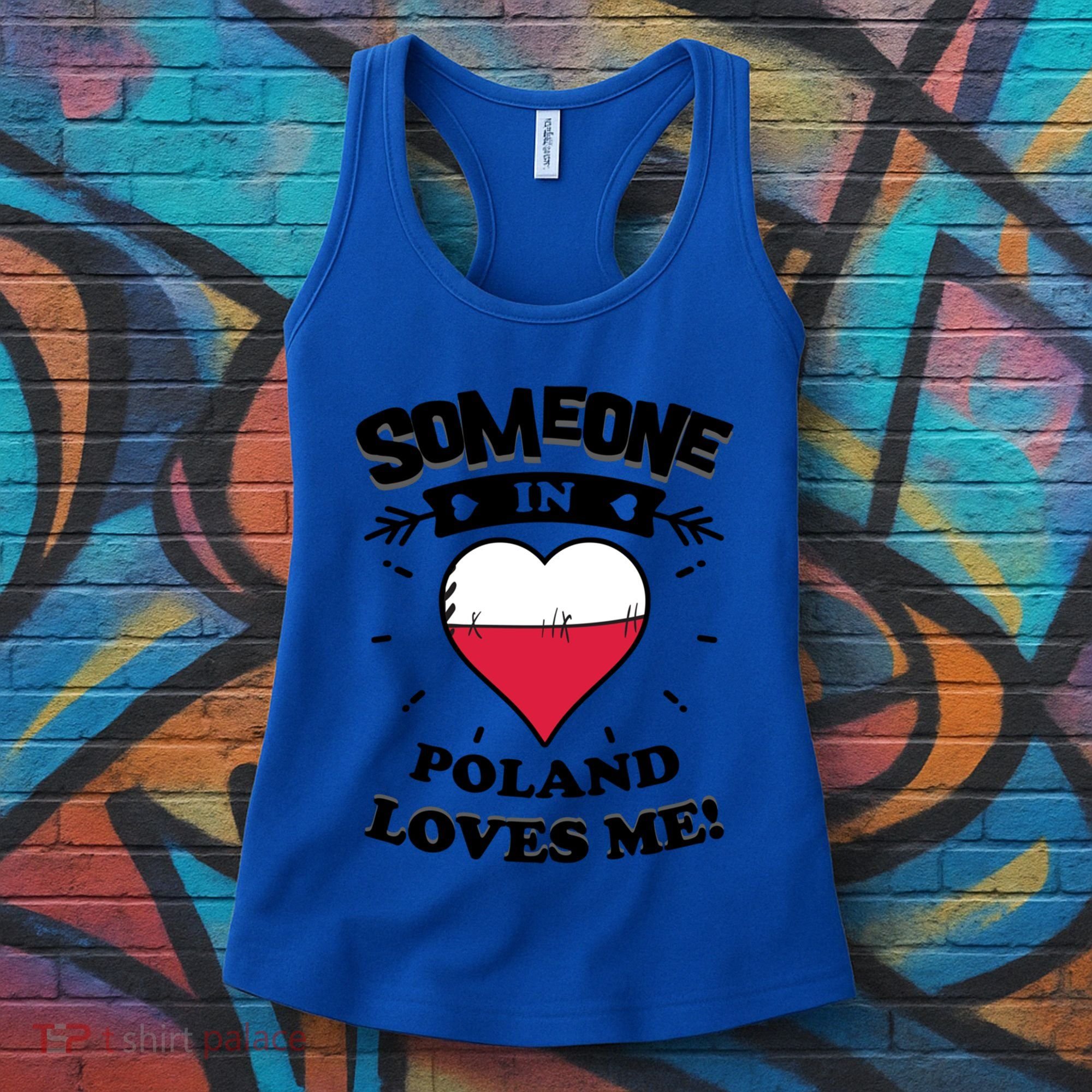 Someone In Poland Loves Me Polish Flag Heart Gift Women's Tank Top