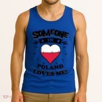 Someone In Poland Loves Me Polish Flag Heart Gift Tank Top thumb 3