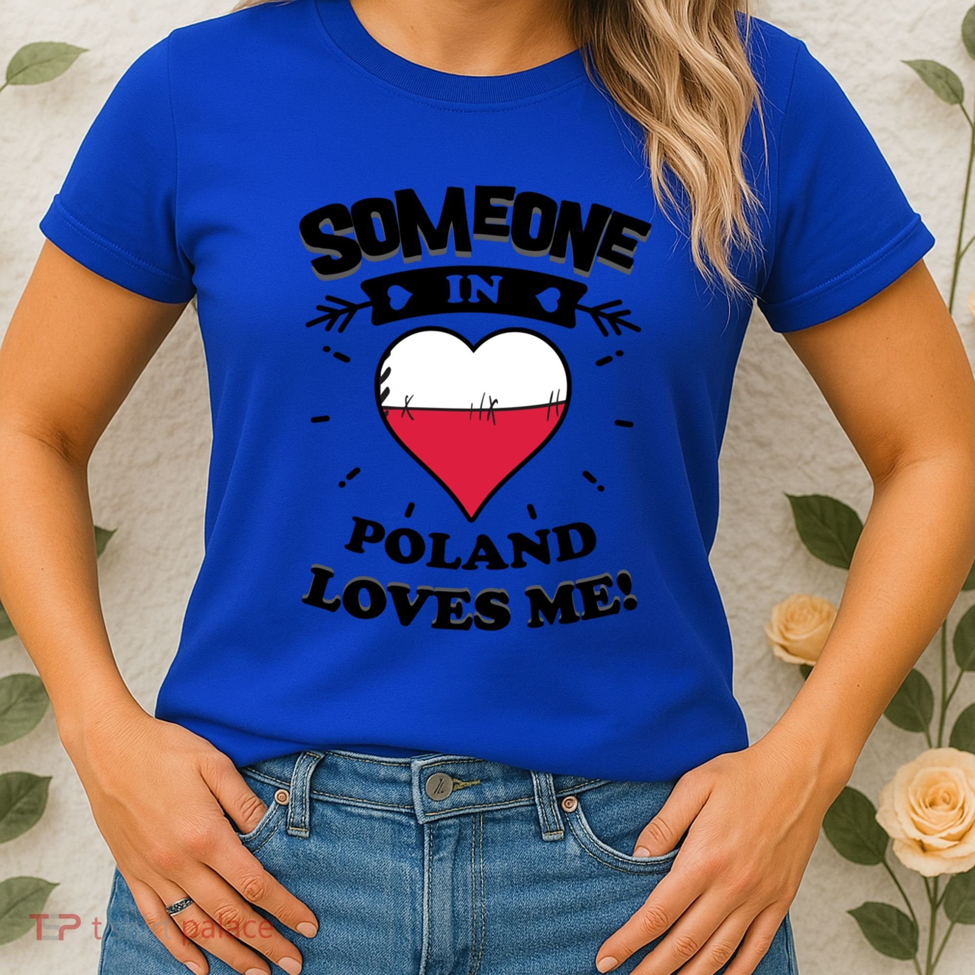 Someone In Poland Loves Me Polish Flag Heart Gift Women's T-Shirt