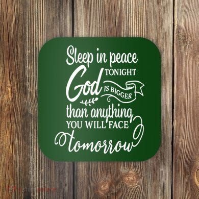 Sleep In Peace Tonight God Christian Coaster