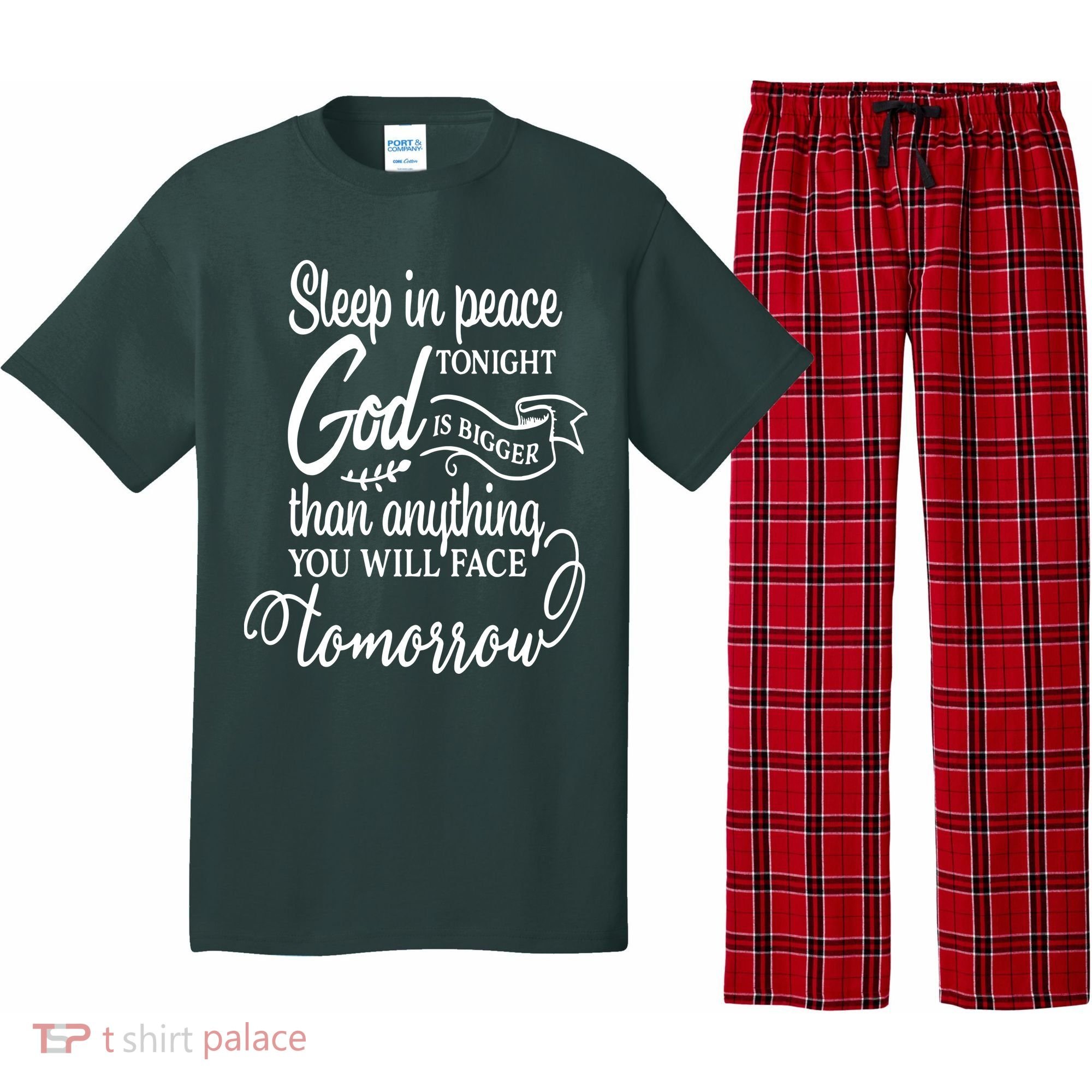 Sleep In Peace Tonight God Christian Pajama Set